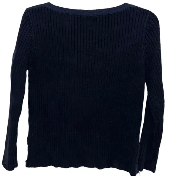 Polo Ralph Lauren Vintage Navy Nautical Sweater Anchor Pocket Boat Neck Sweater - Picture 4 of 5